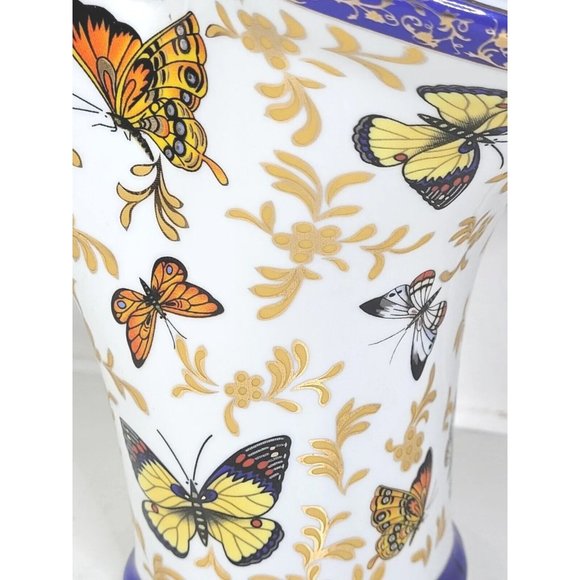 Formalities by Baum Bros Butterfly Collection Ceramic Flared Vase w Gold Accents - Picture 2 of 6
